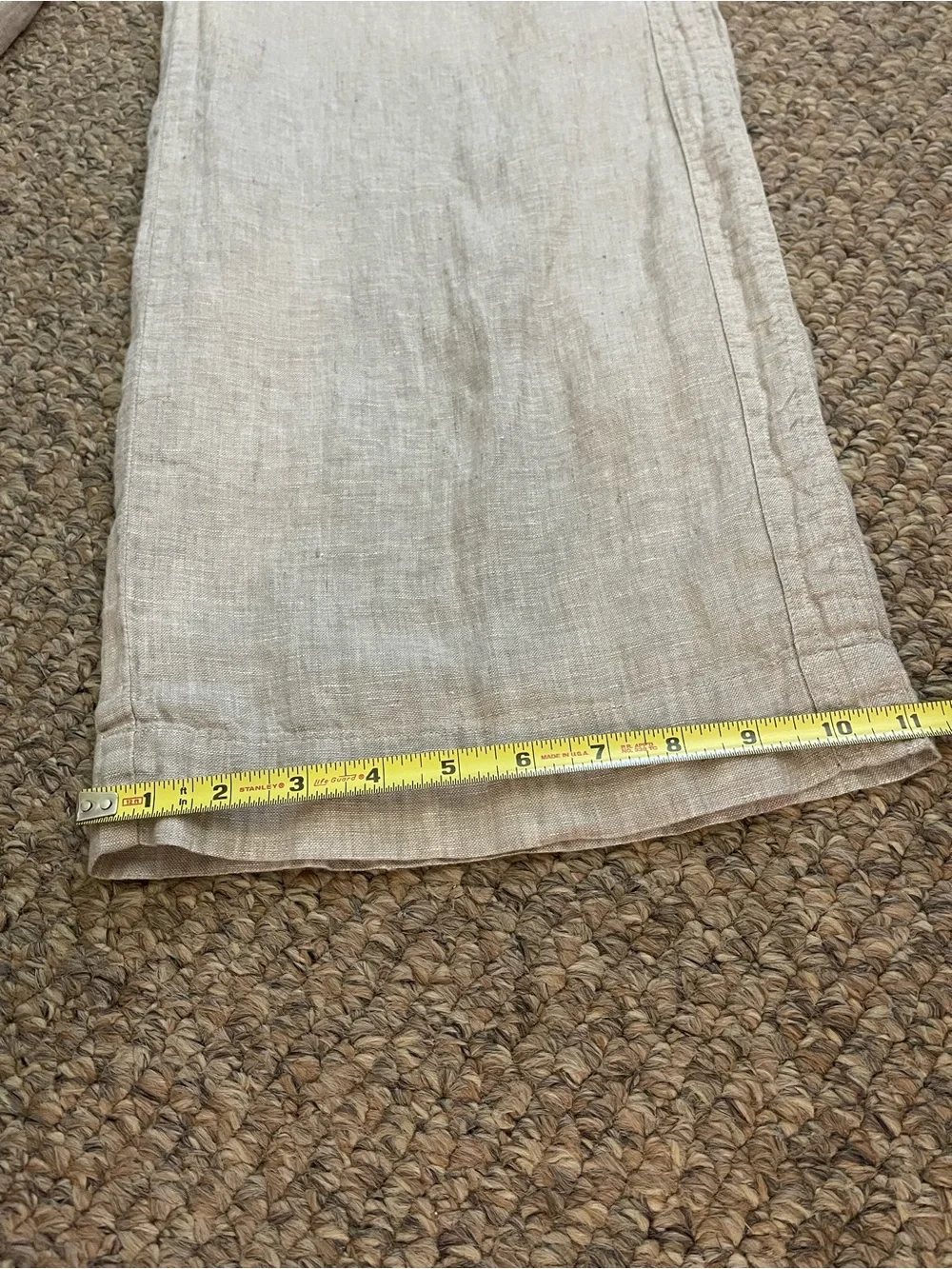 Quince 100% European Linen Wide Leg Pants Flax Beige Sustainable Drawstring | L
